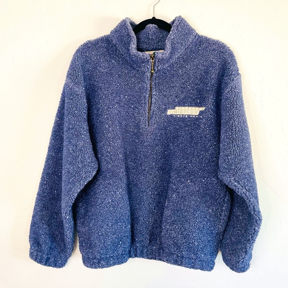 SOLD Vintage Blue Blackcomb Whistler Higher Ground Sherpa 1/4 Zip Sweater